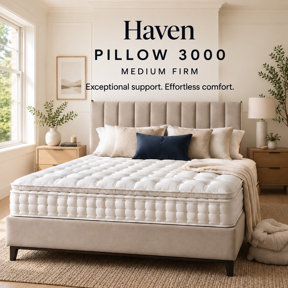 3000 Pocket Spring Pillowtop Mattress - Medium Firm