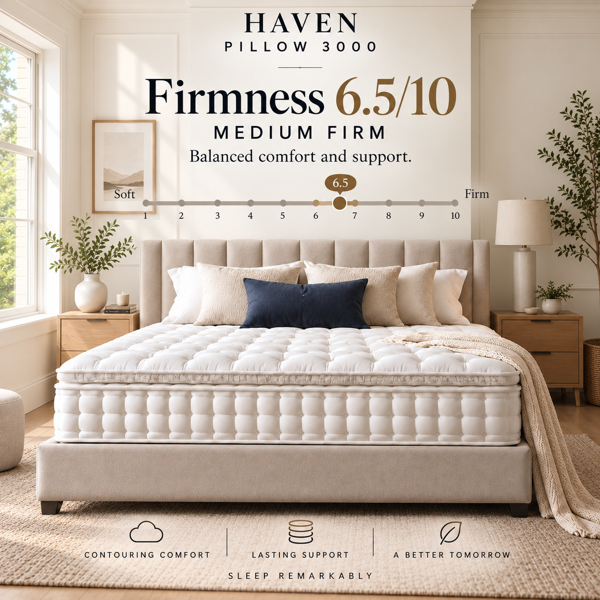 3000 Pocket Spring Pillowtop Mattress - Medium Firm