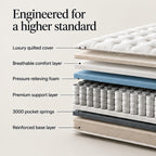 3000 Pocket Spring Pillowtop Mattress - Medium Firm